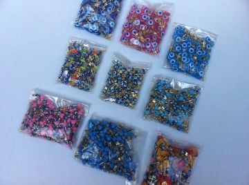 100 lü Çengelli İğneli Nazar Boncukları / Süs Malzemeleri