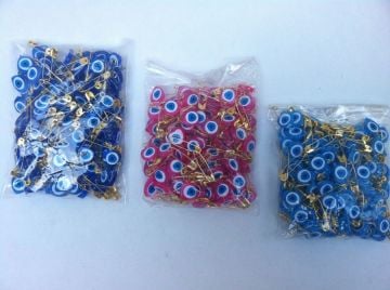 100 lü Çengelli İğneli Nazar Boncukları / Süs Malzemeleri