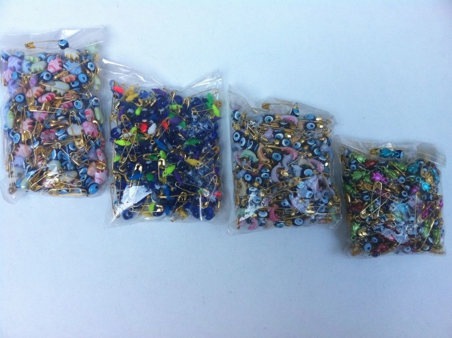 100 lü Çengelli İğneli Nazar Boncukları / Süs Malzemeleri