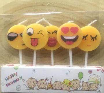 5 li Emojili küçük mum