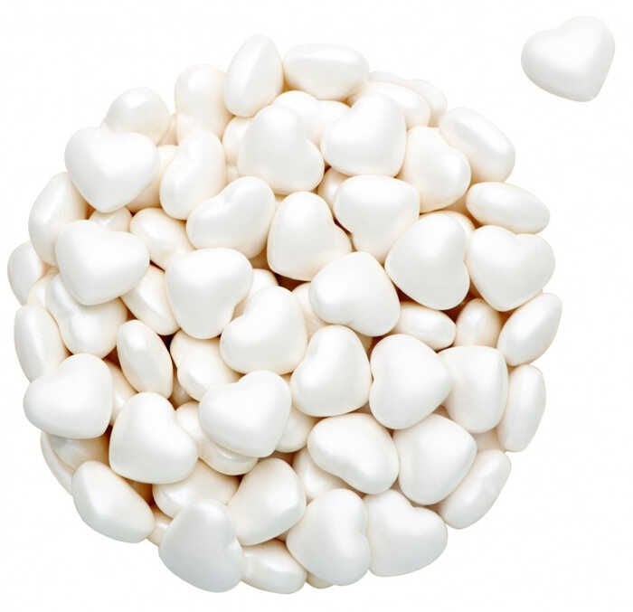 1 Kg ŞEKER KALPLİ MEYVE AROMALI DRAJE BEYAZ