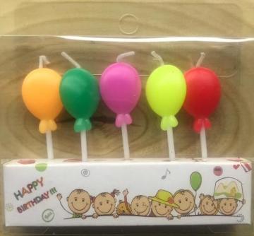 Pastel renk  balonlu 5 li küçük mum
