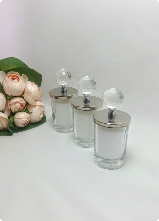 100 lu Kristal Tepelikli İçi Mumlu Şekerlik / Bardak Mum