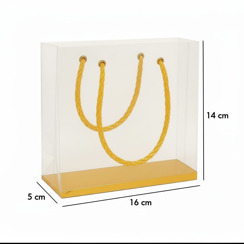 5 li 16×14×5 cm asetat çanta ALTIN