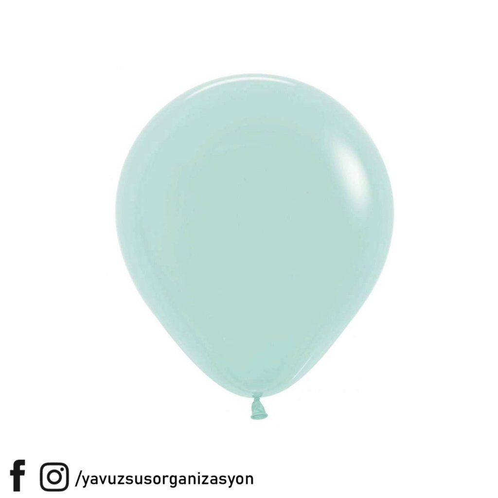 100 Lü 12 inç Makaron Jumbo Balon YESIL