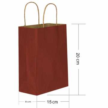 25 Li 15x20 cm Kağıt Çanta-Poşet Bordo