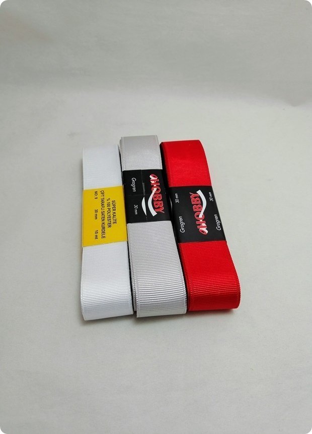 3 cm grogren kurdela 10 mt KIRMIZI