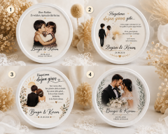 Yuvarlak baskılı mıknatıslı nikah  çerçeve modelleri NO 3