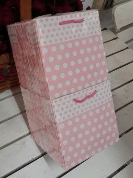 50 Li 11x11 Cm (Pembe,Mavi,Kraft) Körüklü Karton Çanta / Poşet