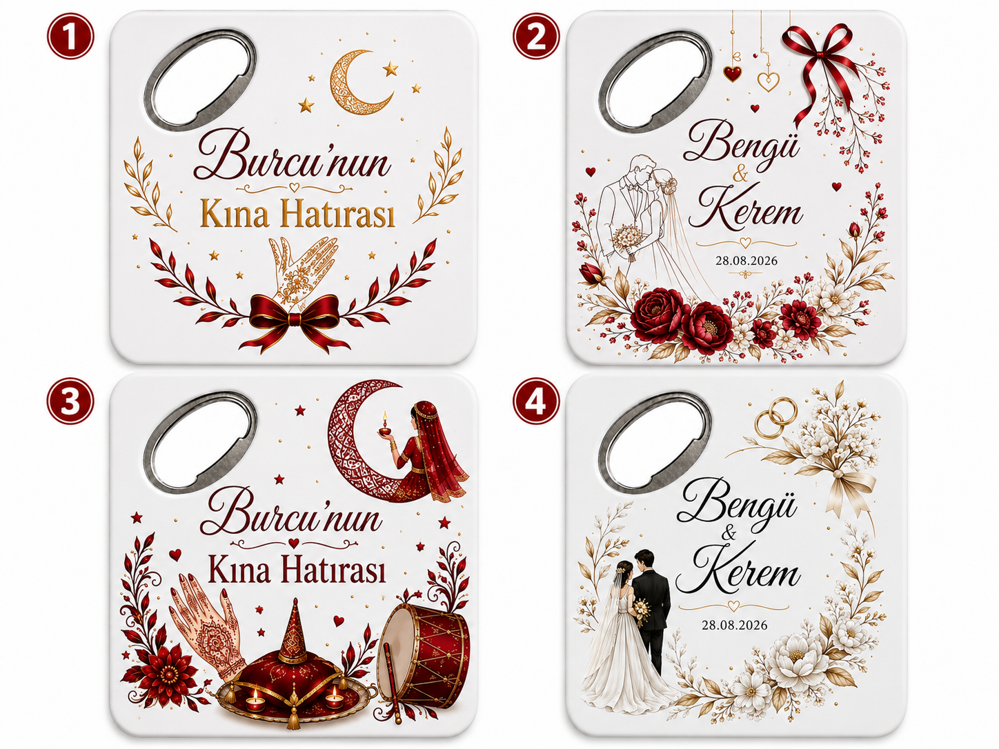 Kare  şeklinde baskılı nikah & kına açacak NO 1