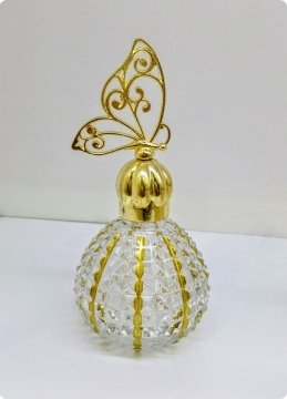 20 li Kristalize Yaldızlı Top Cam Şişe Ankara (Metal Kelebek Tepelikli)