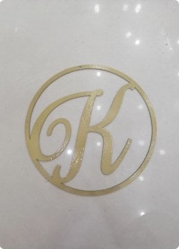 Boyalı Ahşap Harfli yuvarlak nişan masası süsü Altın