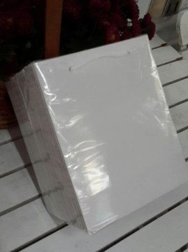 25 Li 14x17 Cm (Beyaz,Mavi ,Kraft,Altın) Körüklü Karton Çanta / Poşet