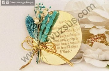 20 Li Süslü Dualı Çiçekli Yuvarlak pleksi Nikah şekeri GUMUS