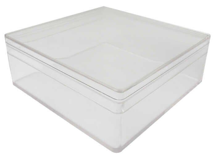 12 Lİ  7x7x3 CM ŞEFFAF MİKA  KARE KUTU