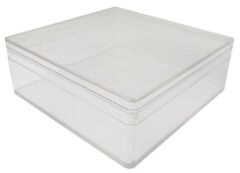 12 Lİ  7x7x3 CM ŞEFFAF MİKA  KARE KUTU