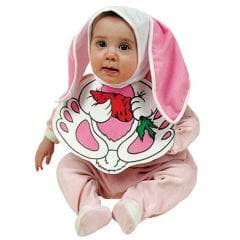 Bebek Boy Tavşan Şapkası ve Önlük Seti