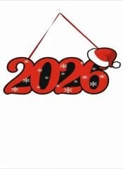 Şapkalı Ahşap 2026 Yazısı (40*20cm)