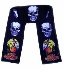 Siyah Renk Kuru Kafa Cadı Baskılı Halloween Atkı Banner Dekor 150x17 cm