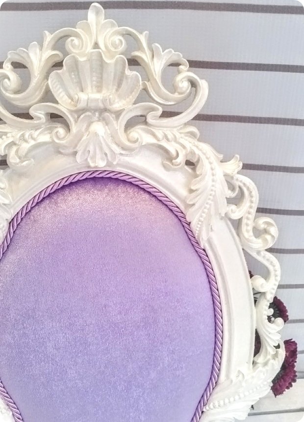 Bebek Odası ; Barok Yapraklı Polyester,Kumaş ( Eflatun Kadife ) Kaplı Kapı Süsü Fon