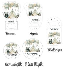 Gri Ayıcık Dekorlu Açacak DIKDORTGENACACAK
