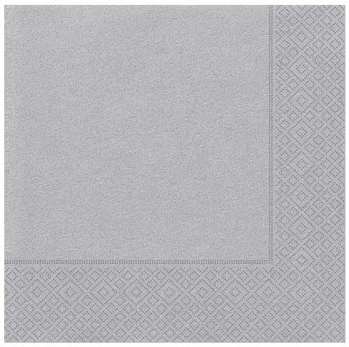 Gümüş Renk Kağıt Peçete 20 Adet 33x33 cm