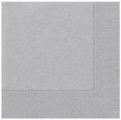 Gümüş Renk Kağıt Peçete 20 Adet 33x33 cm