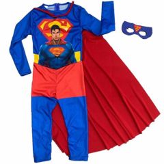 Çocuk Superman Kostümü - Pelerinli ve Maskeli Superman Kostüm 11-12 Yaş