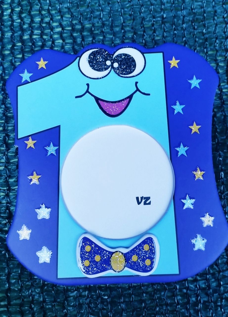 1 Yaşındayım magnet çerçeve Büyük 1 Mavi 25 li