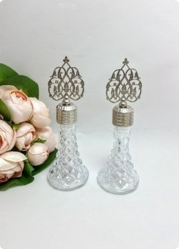 50 Adet Metal Tepelikli Kristalize Şişe