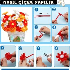 Şönil Tel,  – El İşi, DIY, Hobi ve Çiçek Yapım Teli, Saks Mavisi, 100 Adet, 6 mm - 30 Cm