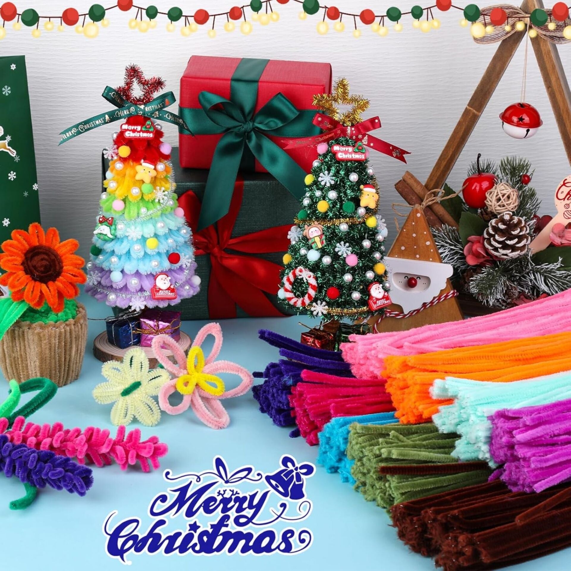 Şönil Tel,  – El İşi, DIY, Hobi ve Çiçek Yapım Teli, Siyah, 100 Adet, 6 mm - 30 Cm