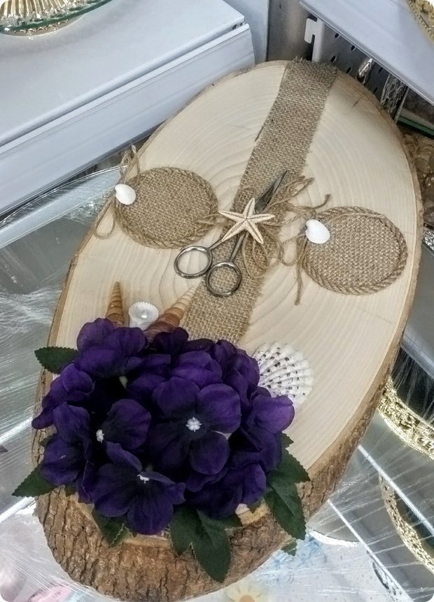 Süslü Kabuklu oval ahşap Ağaç Tepsi