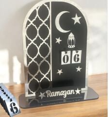 Siyah Üzeri Altın & Gümüş Desenli Ramazan Takvimi ALTIN