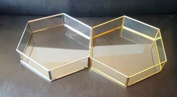 34 cm Altıgen Kenarları metal tepsi
