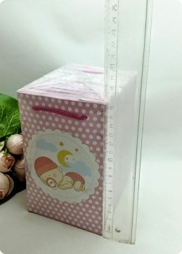 25 Li Toptan Bebekli Karton Çanta 11x17 Cm