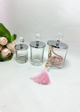 24 Lü Plastik Metalize Kaplama Kristal Tepelikli İçi Boş Bardak / Şekerlik