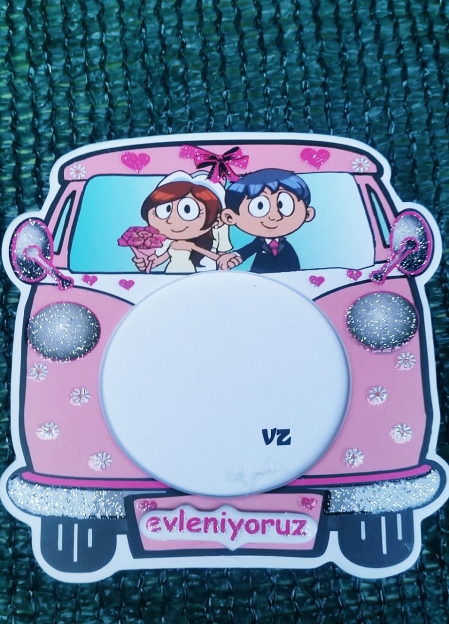 nikah hatırası evlendik magnet çerçeve Arabalı 25 li