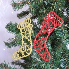 2 Li Simli Çorap Ağaç Süsü