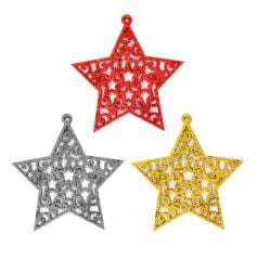 3 Lü Simli Yıldız Ağaç Süsü