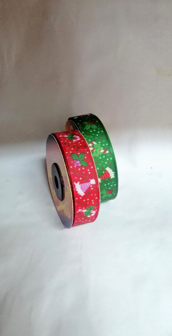2 Cm (20 Mt.) Yılbaşı Şapkalı Grogren Kurdele