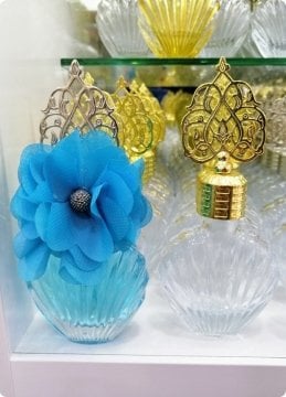 12 Li Metalize Güneş Tepelikli İstridye Cam Kolonya Şişesi