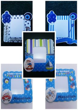 Sünnet Hatırası Magnet Çerçeve ;Maşallah araba figürlü Kırmızı arabalı maaşallah 25 li