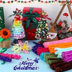 Şönil Tel, El İşi, DIY, Hobi ve Çiçek Yapım Teli, Simli Altın, 100 Adet, 6 mm - 30 Cm