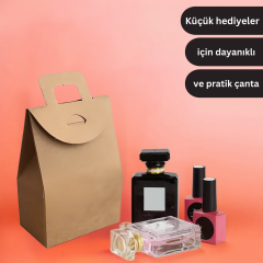 Kraft Kınalık Çerezlik El Geçme Çanta No:1 - 5.5x7x4 Cm 50 Adet