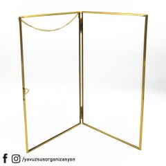 Metal kenar Çift Camlı İsimlik ALTIN BOS