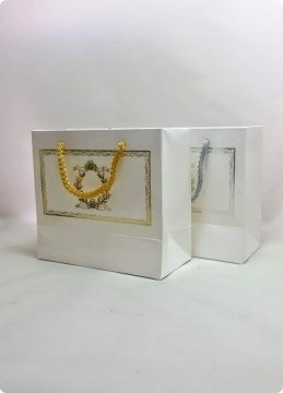 10 Lu (18x16 Cm) Körüklü,Baskılı, İpli, Karton Çanta, Poşet