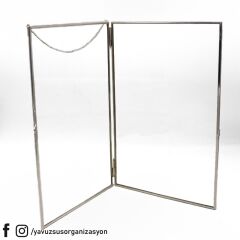 Metal kenar Çift Camlı İsimlik GUMUS BOS
