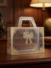16x11x5 Cm Yaldızlı Gold Asetat Çanta