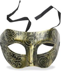 Altın Eskitme Yüz Maskesi - Antik Tarz Balo Maskesi